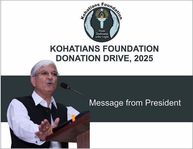 Kohatians Foundation DONATION DRIVE 2025. Message from President